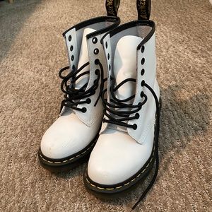 Doc Marten white lace up boots NWOT
